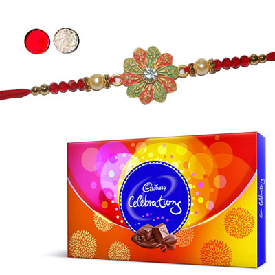 "Zardosi Rakhi - ZR-5240 A (Single Rakhi), Cadbury Celebrations - Click here to View more details about this Product